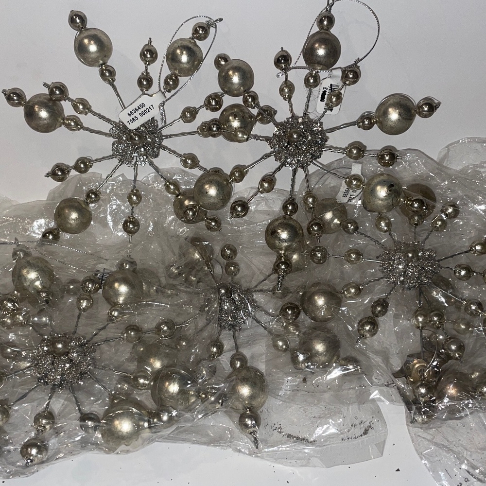 Free People Snowflake Star Ornament Lot x8-Price Firm